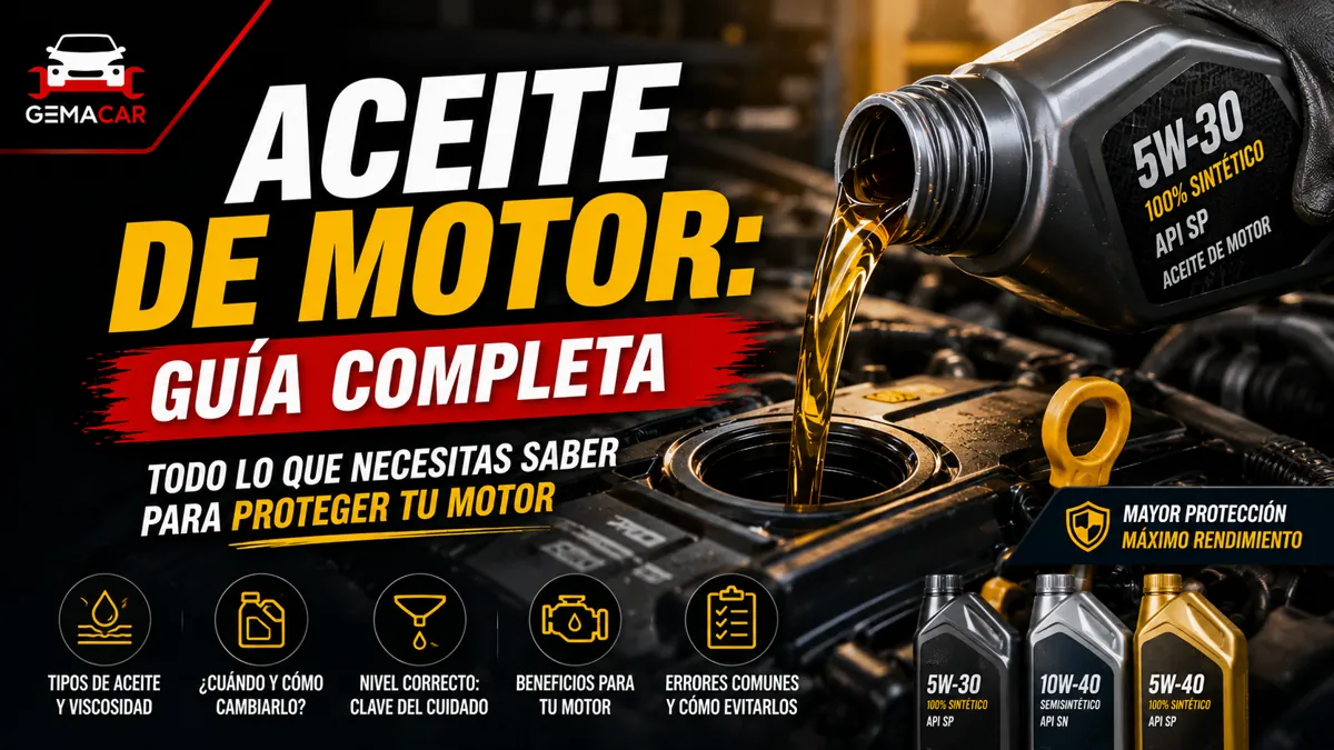 Aceite de motor: guía completa para elegir, cambiar y evitar errores (2026)