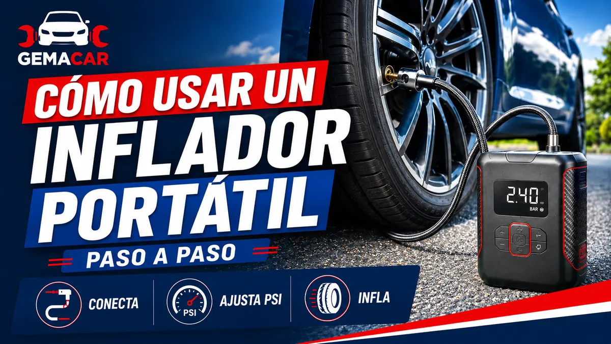 Cómo usar un inflador portátil para auto paso a paso