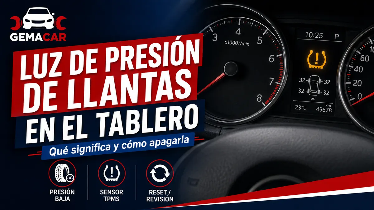 Luz de presión de llantas encendida: qué significa y qué hacer